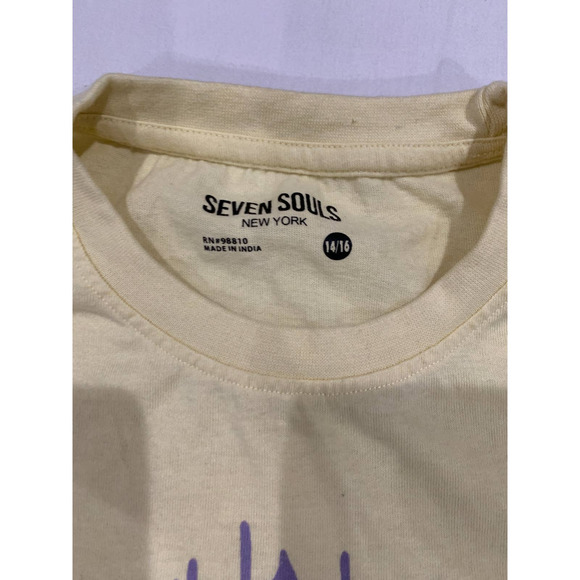 Seven Souls New York Kids Peace Skate of Mind Graphic T-shirt Size 14/16 - Picture 4 of 4